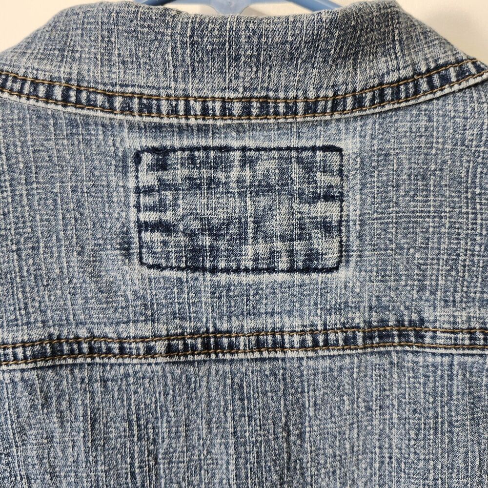 Star Jacket Juniors M Cropped Denim Blue Jean Jacket Casual Y2K Style - Picture 7 of 9